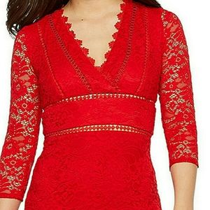 ×SOLD×Premier Amour Red Lace Dress